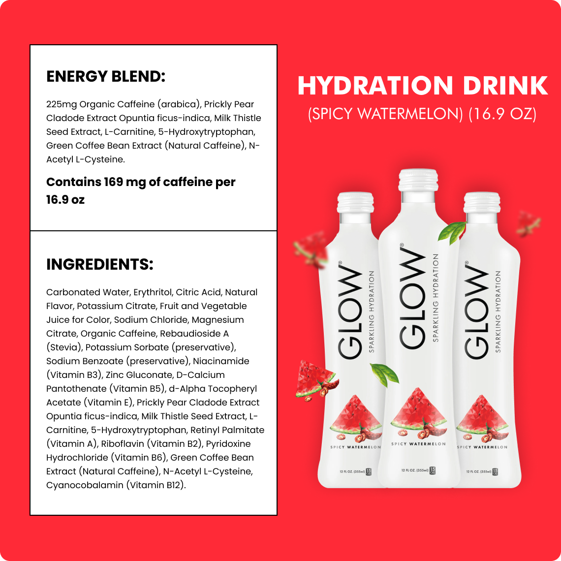 Spicy Watermelon Sparkling Hydration, 12-Pack