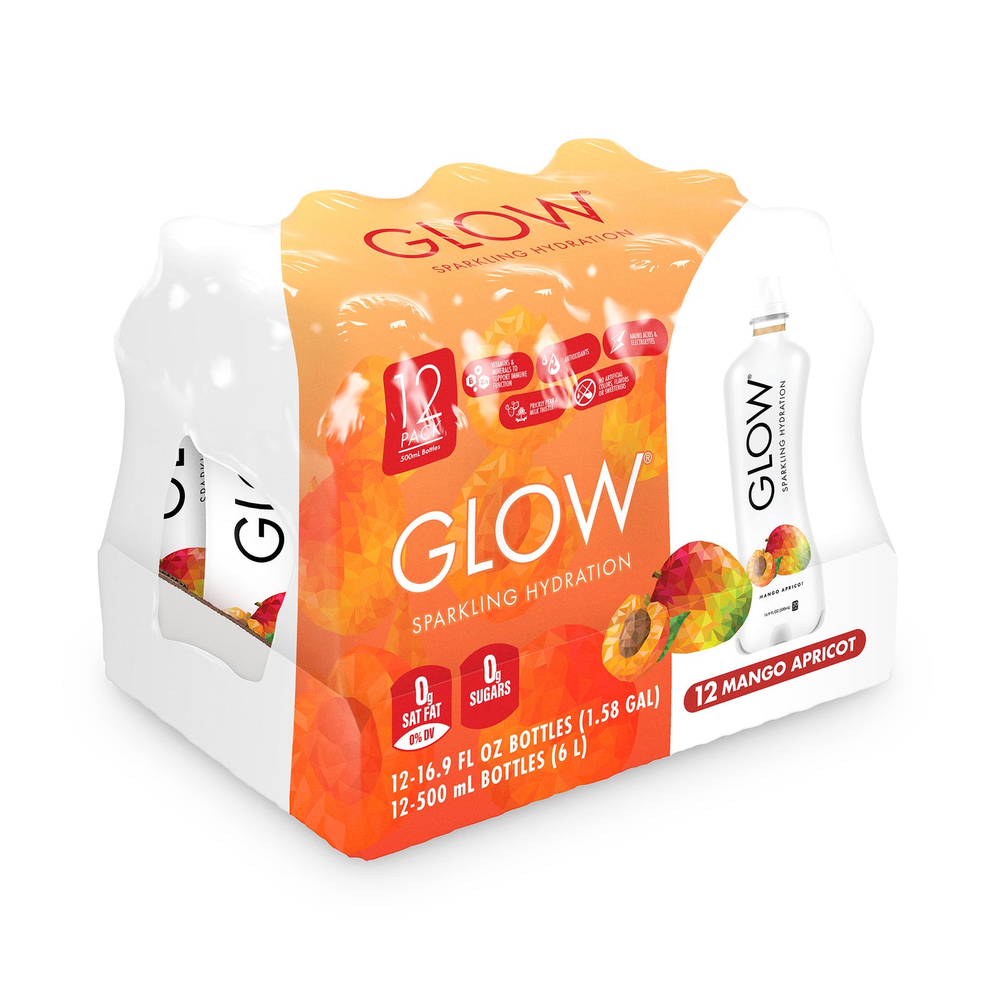 Mango Apricot Sparkling Hydration, 12 pack
